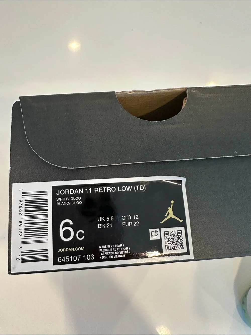 JORDAN 11 RETRO LOW (TD) Toddler size 6C
